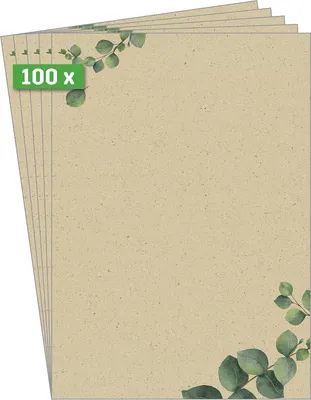 Produktbild von SIGEL DP615 Motiv-Papier "Eucalyptus" - grün, braun - 100 g/m² - A4 - 100 Blatt