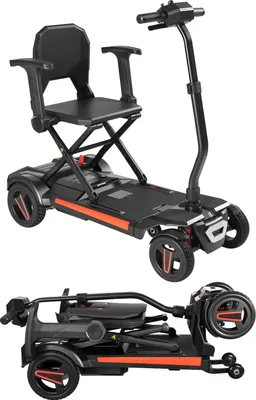 Obrázek produktu pro SucceBuy 4kolový skládací elektrický skútr, skútr pro dospělé a seniory, e-skútr s dojezdem 15 km, terénní cestovní vozík se stoupáním 9° a nosností 120 kg