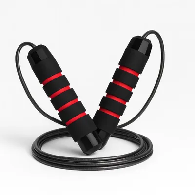 Produktbild von OMNA | Boxer-Sprungseil - Verstellbar - Schwarz-Rot - Ergonomisch - Langlebig - Fitness für Alle