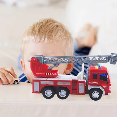 Produktbild von 1:16 Sound und Licht Feuerwehrauto für Kinder Kinderspielzeug Reibungsbetriebene Trägheitsfahrzeuge Autos Geschenkspielzeug