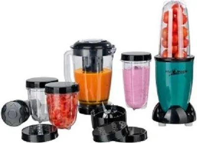 Produktbild von GOURMETmaxx Smoothie Maker 18tlg. Set Stand-Mixer inkl. 4 To-Go Becher mit Deckel 2 Klingenaufsätzen Blender Zubehör spülmaschinenfest auslaufsicher