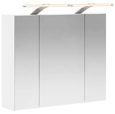 Image de Armoire de toilette avec miroir vidaXL, blanche, 60 x 14,5 x 50 cm, en aggloméré
