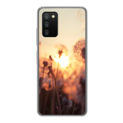 Produktbild von MuchoWow® Handyhülle Schutzhülle Hülle für Samsung Galaxy A03s Löwenzahn - Sonnenuntergang - Frühling Silikon Softcase Handy Hülle - Schutz