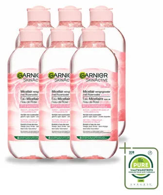 Obrázok produktu pre 6 ks Garnier SkinActive Micelárna voda s ružovou vodou, 400 ml - veľké balenie