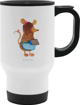 Produktbild von Mr. & Mrs. Panda Thermobecher To Go Maus Kekse - Weiß - Geschenk, thermosbecher, Weihnachtsbäckerei, Weihnachten, Kaffeebecher, To-Go-Becher, Winter, Becher