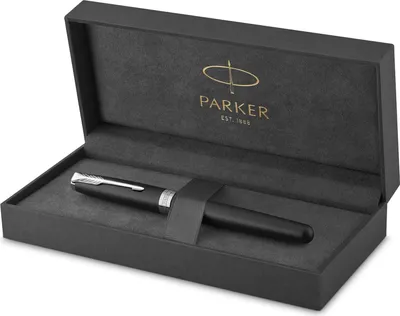 Productafbeelding van Donkerblauwe inktpot met chromen rand - Vulpen - Fijne penpunt - Zwarte inktpatroon.
