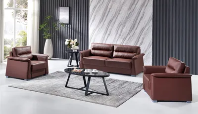 Produktbild von Sofa Couch Polster Leder Couchen Polster Garnitur 3+1+1 Sitzer Büro Möbel Set