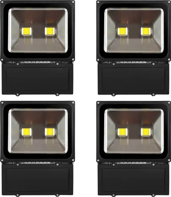 Produktbild von 4pcs 100W LED Fluter Außen Strahler Flutlicht,Greenmigo Warmweiß Wasserdicht IP65 Super Helles Sicherheitsbeleuchtung für Garten,Hof,Lager,Platz,Plakatwand