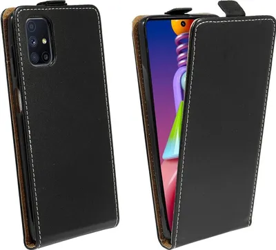Zdjęcie produktu dla cofi1453® Etui z klapką kompatybilne z Samsung Galaxy M51 (M515F) etui na telefon pionowe składane etui ochronne z klapką czarne