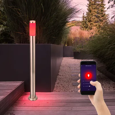 Produktbild von RGB LED Außen Standleuchte mit App- und Sprachsteuerung