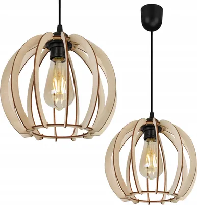Image de Suspension moderne en bois avec éclairage LED