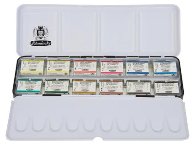 Obrázek produktu pro Schmincke HORADAM kovový akvarelový set, 12 celých pánviček