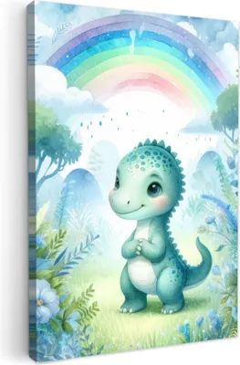 Produktbild von Wanddeko 80x120 cm - Kinder Jungen - Dino - Baby, Wandbilder, Wanddeko Wohnzimmer, Bild
