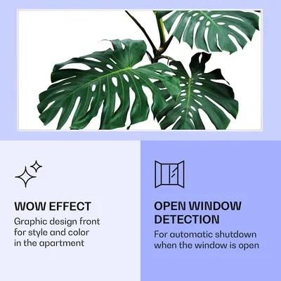 Obrázek produktu pro Klarstein Air Art Smart Infračervený ohřívač, infračervený ohřívač s ovládáním IoT/WiFi app, detekce otevřeného okna, infračervený ohřívač s termostatem, ohřívač pro montáž na zeď, elektrický ohřívač bez tvorby CO700 W