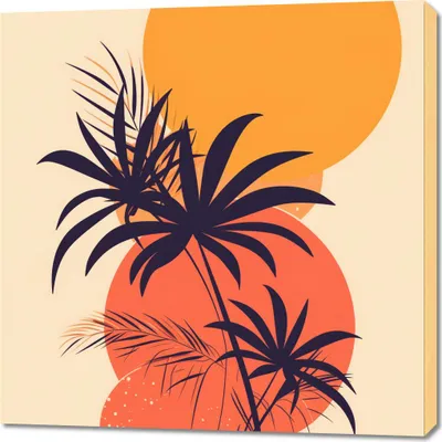 Produktbild von Bild 90x90cm Tropischer Sonnenuntergang