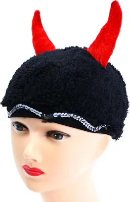 Produktbild von Teufel Mütze Plüsch Kostüm Accessoire - Rote Teufelsmütze für Fasching & Halloween