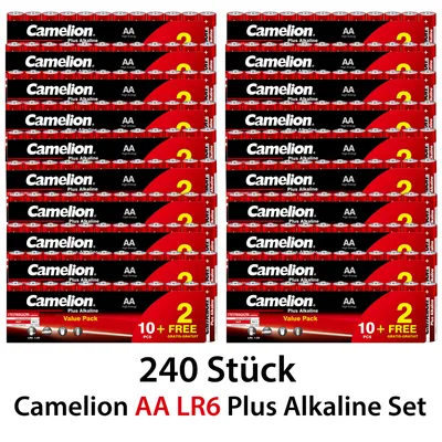 Produktbild von Camelion AA Mignon LR6 Plus Alkaline Batterie 240 Stück Alkaline Batterien 20 x 12er Pack