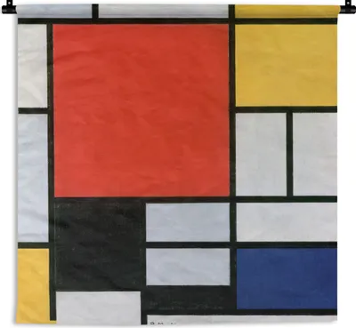 Produktbild von MuchoWow® Wandteppich Wandbehang Kunst - Mondrian - Alte Meister 90x90 cm Tapisserie Dekoration Wandtuch - Wandaufhänger