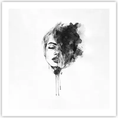 Produktbild von Poster - Poster ohne Rahmen - Frau Gesicht Abstraktion - 60x60 cm - Wand Bild - Wanddeko - Wandbilder - Kunstposter - Wandposter - Bilder - Kunstdruck - Wanddekoration - Wandbild - P2XAC60x60-4934
