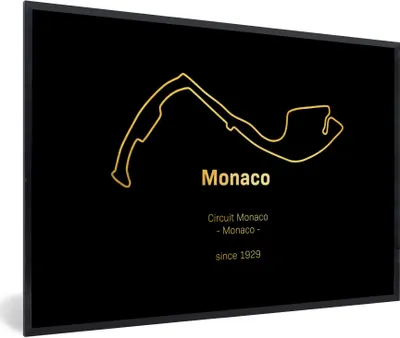 Produktbild von MuchoWow® Gerahmtes Poster F1 - Rennstrecke - Monaco 60x40 cm - Poster mit Schwarzem Bilderrahmen Wandposter Rahmen Foto Bilder - Printing - Wanddeko Schlafzimmer
