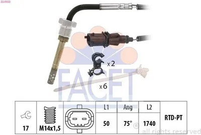 Produktbild von FACET 22.0322 Abgastemperatursensor für OPEL INSIGNIA Caravan M14x1,5