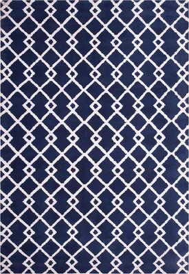 Zdjęcie produktu dla BELIANI Dywan granatowy 140 x 200 cm ręcznie tkany geometryczny wzór salon sypialnia