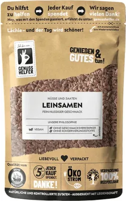 Produktbild von Leinsamen, ganz, Leinsaat, Flachssamen, Leinsamenkerne, 200g