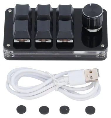 Image de Clavier gaming mini-macro mécanique, 6 touches, 1 bouton, pavé de programmation pour ordinateur portable