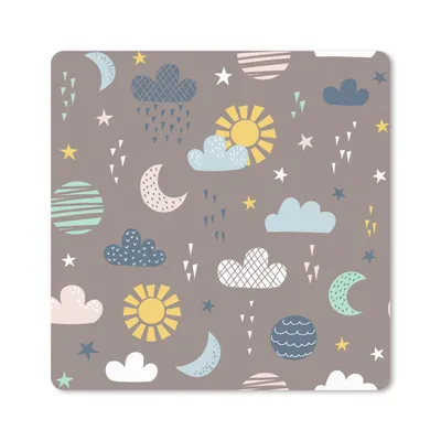 Produktbild von MuchoWow® Mauspad Mousepad Wolken - Sonne - Design 20x20 cm - Mousepads - Maus Mat - Pad - Mausunterlage - Desk Mat - Bureauartikeln