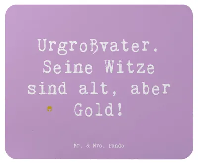Produktbild von Mr. & Mrs. Panda Mousepad Spruch Urgroßvater Witze - Lavendeltraum - Geschenk, mousematte, Familienmitglieder, Erbe, Ahnen, Mouse Pad, Mauspad, pc, Familie, Liebe