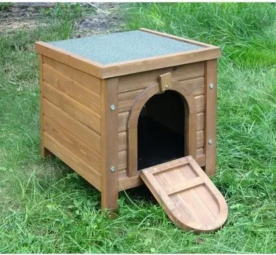 Immagine prodotto di Casetta da esterno per piccoli animali Kerbl, tetto bitumato sollevabile, 36x36x40 cm, pavimento in PVC
