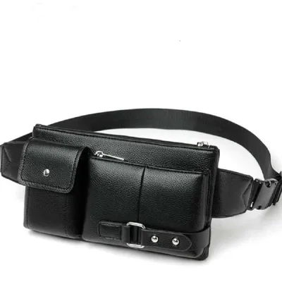 Produktbild von DFV mobile - Tasche Gürteltasche Leder Taille Umhängetasche für Ebook, Tablet für KRUGER&MATZ LIVE 6+ (2018) - Schwarz