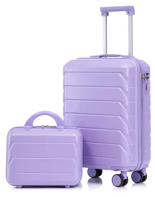 Immagine prodotto di Set di valigie 14/19", valigie rigide con rotelle, serratura a combinazione, include una trousse da viaggio da 14"