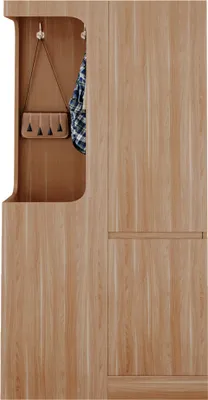 Obrázek produktu pro okwish Garderobní skříňka, Skříň s čtyřmi bočními šuplíky, Highboard s úložnými přihrádkami a otevřeným závěsným prostorem, Barva dřeva