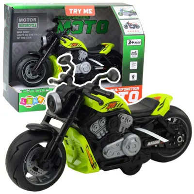 Zdjęcie produktu dla Lean Toys Zabawkowy motocykl na baterie, z lampkami i dźwiękami, zielony