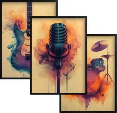 Immagine prodotto di Poster da parete con cornice Moderna arte da parete chitarra musicale