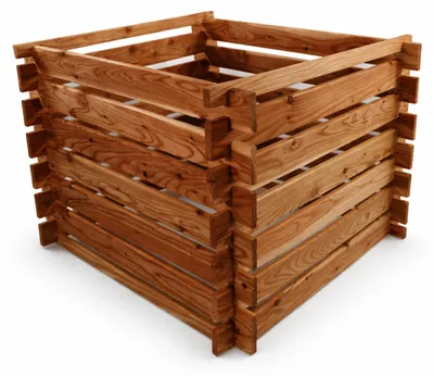 Produktbild von Holzkomposter braun 100x100cm Lärche für Garten Stecksystem langlebig