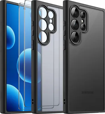 Immagine prodotto di Custodia per Samsung S25 Ultra OPACA RINFORZATA NERA SET 2x VETRO