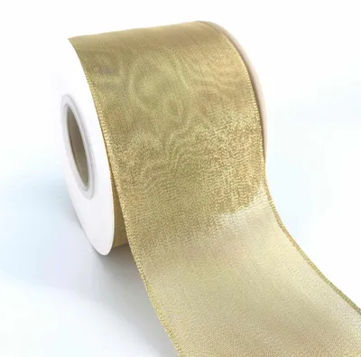 Metallic Drahtband Gold, 6,3 cm x 10 m, für Deko & Basteln