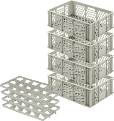 Produktbild von 4 Gläserkästen für 15 Gläser bis 175 mm Höhe, max. Ø 109 mm,LxBxH 600x400x200 mm