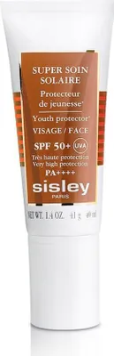 Zdjęcie produktu dla Sisley Super Soin Solaire Visage SPF 50+, Krem z filtrem przeciwsłonecznym, Twarz, Tubka, Przeciw wągrom, Nawilżający, Odżywiający, Ochrona, Naprawa, Zmiękczający, Kojąca, 40 ml, Dorośli
