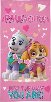Zdjęcie produktu dla DETEXPOL Paw Patrol ręcznik w serduszka bawełna - frotte, 70/140 cm