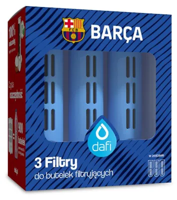 Zdjęcie produktu dla ZESTAW 3 filtry do butelki Dafi SOFT i SOLID FC Barcelona niebiański