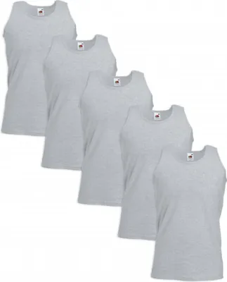 Produktbild von Fruit of the Loom Valueweight Muskelshirt 5 Stk. Baumwolle Grau XL