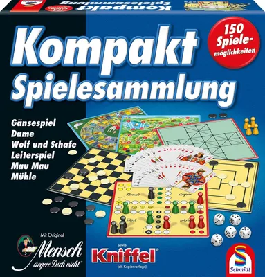 Produktbild von Schmidt Spiele Kompakt-Spielesammlung, Spiele Sammlung, 150 Spielemöglichkeiten, ab 6 Jahren, 49188
