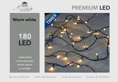 Productafbeelding van Kerstverlichting buiten 180 lampjes warm wit 18 meter LED outdoor CoenBakker