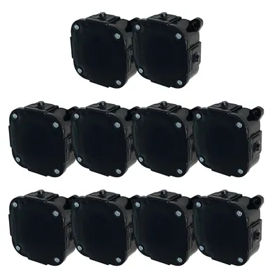 Immagine prodotto di 10x scatola da incasso 88x88x40mm IP44 400V con terminali neri VP-74 EDO777933 EDO Technic