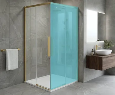 Obrázek produktu pro Gelco LUXOR GOLD MATT sprchové dveře pro rohový vstup 1000mm, čiré sklo - GU2110G
