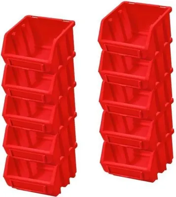 Produktbild von SuperSparSet 10x Sichtlagerbox 1 | HxBxT 7,5x11,6x11,2cm | Polypropylen | Rot