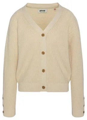 Imagen del producto de Chaleco para mujer Schott PLTOMMY2W, con botones delanteros, color beige claro, talla mediana